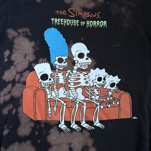The Simpsons Treehouse of Horror Bleached Skeleton Family Sweatshirt XS - Picture 3 of 6